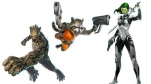 rocket groot gamora