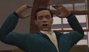 parker hands in the air